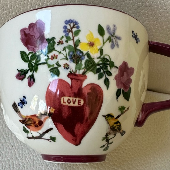 Anthropologie Other - Anthropologie NWT Nathalie Lete Titania 17 oz Love Mug with Red Floral Heart ♥️